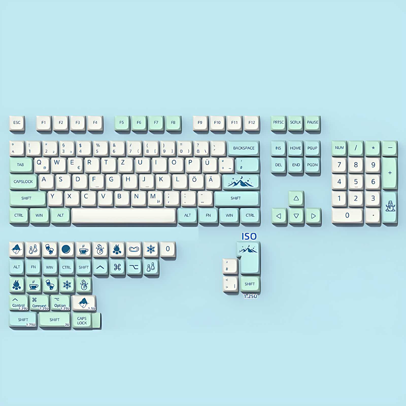 De Layout Keycaps Keycaps DE Layout Eisberg | Keycaps Vibe